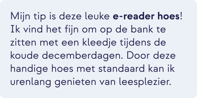 tekst e-reader hoes selina